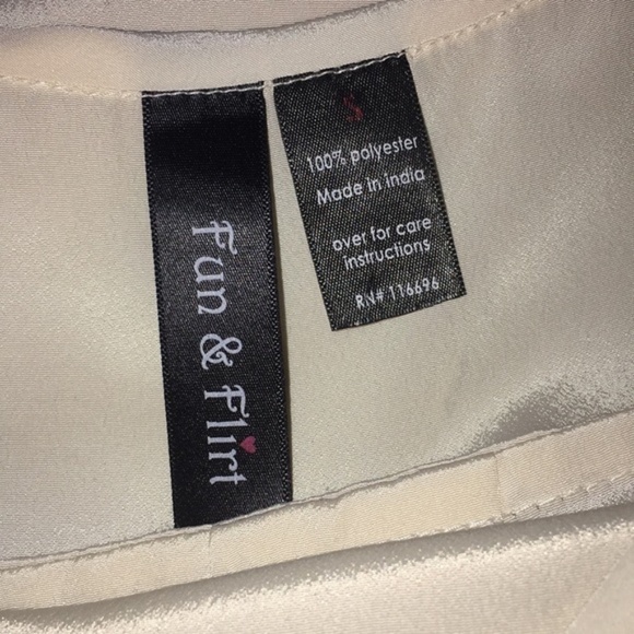 Fun And Flirt Cream 3/4 Sleeve Blouse Cream - Picture 4 of 10